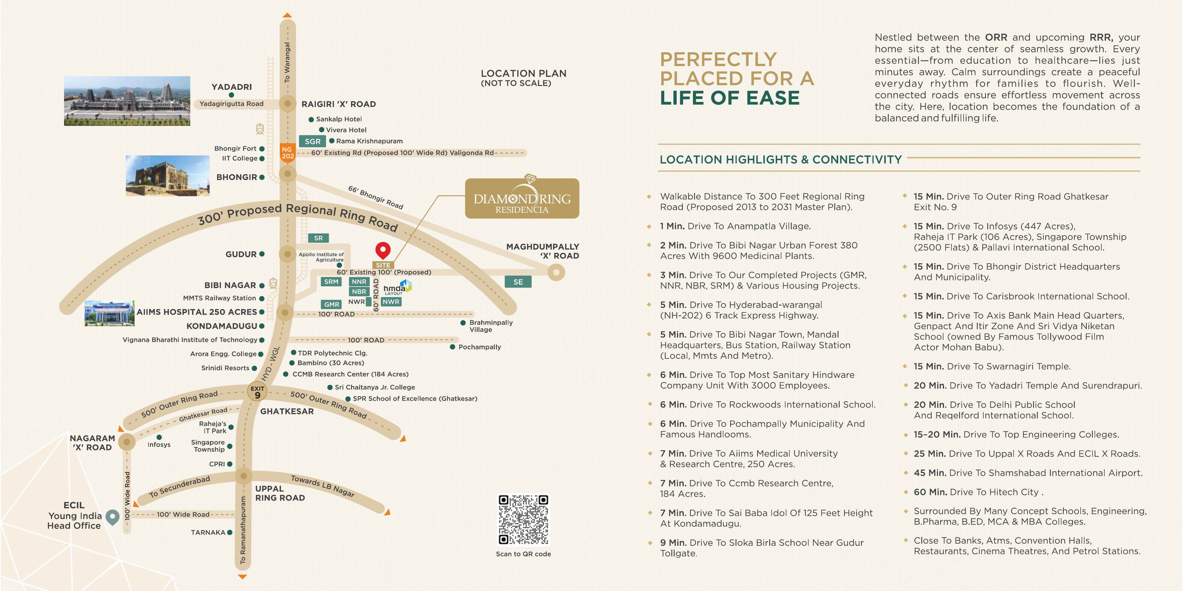 Location map showing Diamond Ring Residencia amongst landmarks