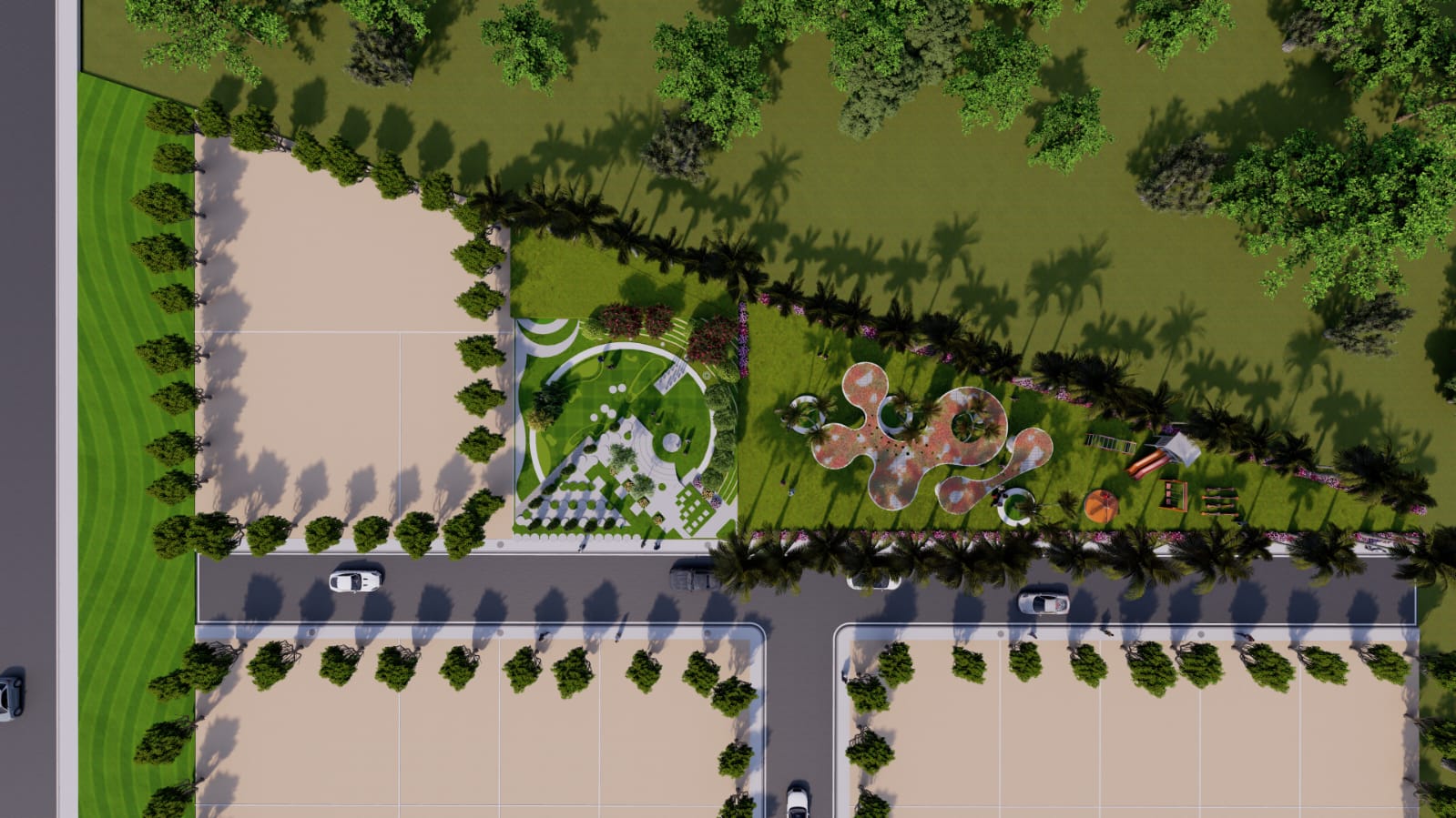 Diamond Ring Residencia — landscaped parks aerial