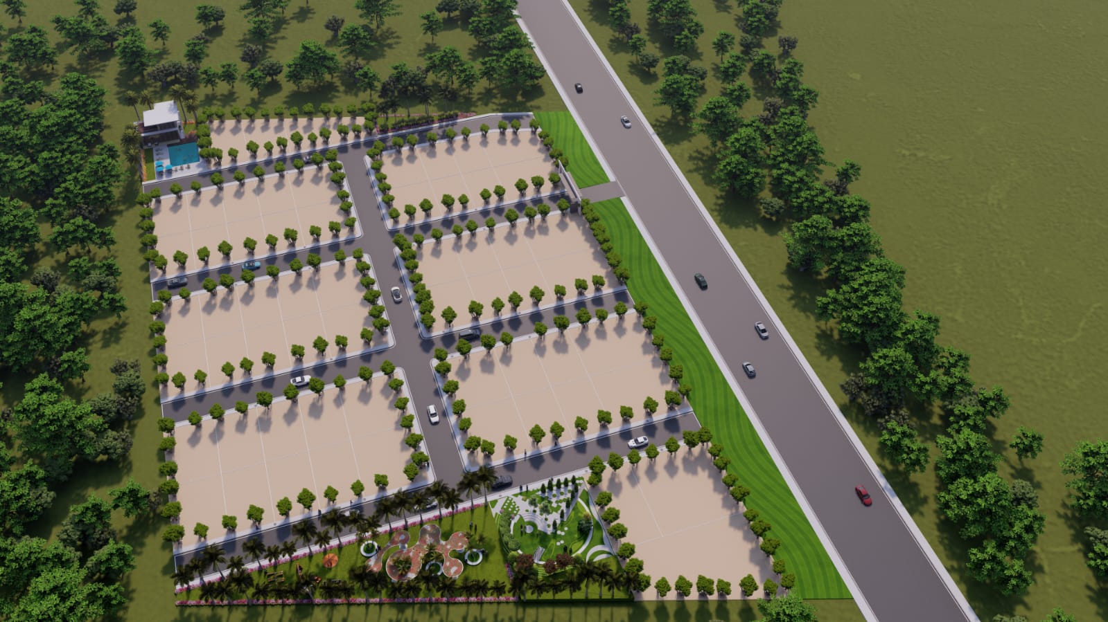 Diamond Ring Residencia — community aerial render